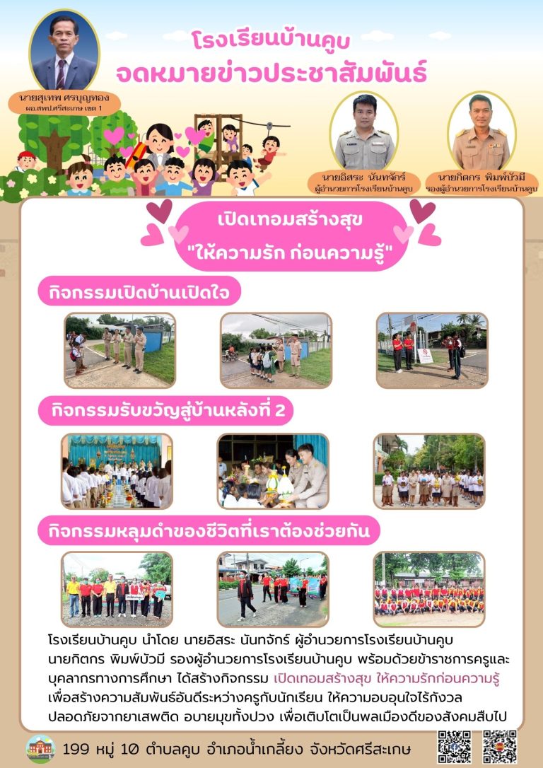 เปิดเทอมสร้างสุข “ให้ความรัก ก่อนความรู้”